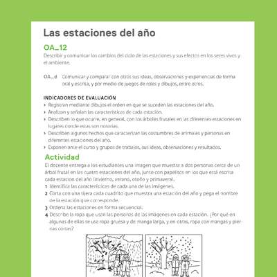 Ejemplo Evaluación Programas - OA12 - Las estaciones del año