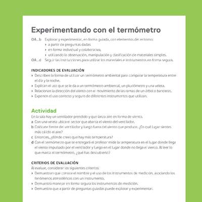 Ejemplo Evaluación Programas - OA - Experimentando con el termómetro