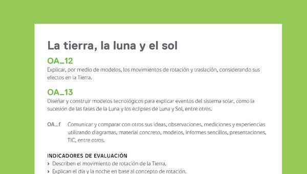 Ejemplo Evaluación Programas - OA12 - OA13 - La tierra, la luna y el sol