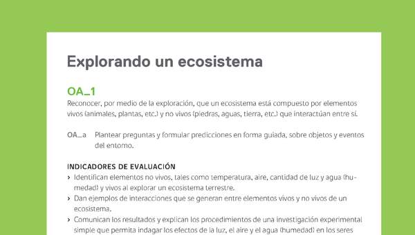 Ejemplo Evaluación Programas - OA01 - Explorando un ecosistema