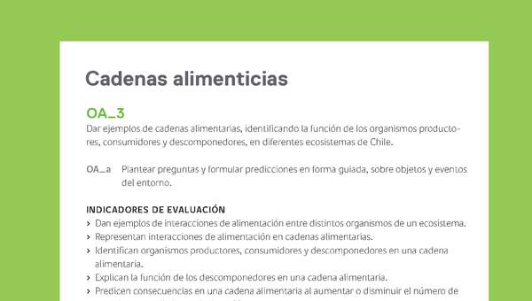 Ejemplo Evaluación Programas - OA03 - Cadenas alimenticias