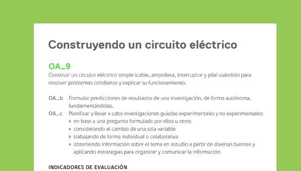 Ejemplo Evaluación Programas - OA09 - Construyendo un circuito eléctrico