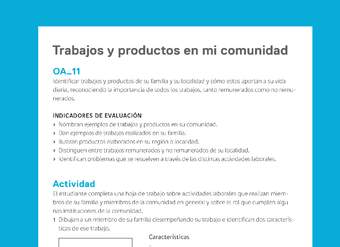 Ejemplo Evaluación Programas - OA11 - Trabajos y productos en mi comunidad