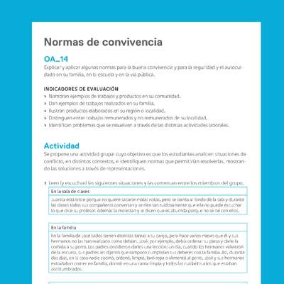 Ejemplo Evaluación Programas - OA14 - Normas de convivencia