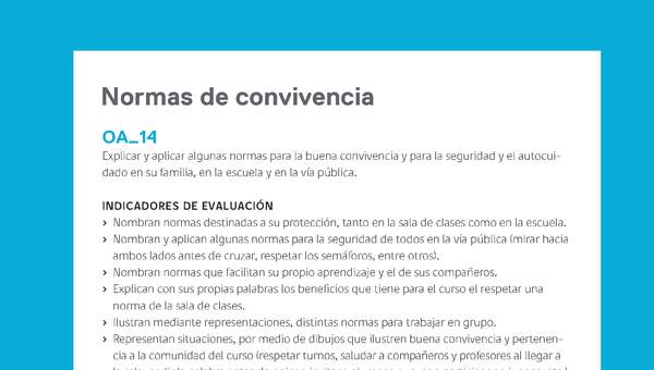 Ejemplo Evaluación Programas - OA14 - Normas de convivencia 2