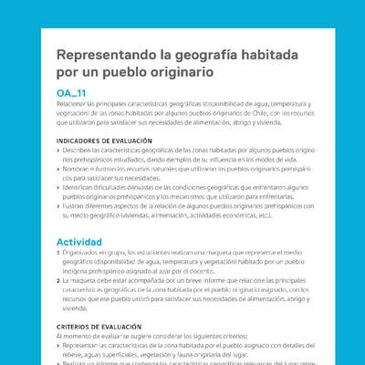 Ejemplo Evaluación Programas - OA11 - Representando la geografía habitada por un pueblo originario