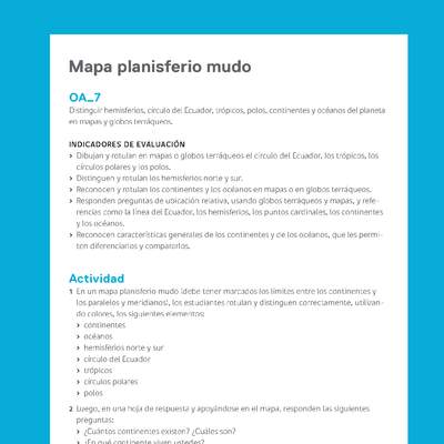 Ejemplo Evaluación Programas - OA07 - Mapa planisferio mudo