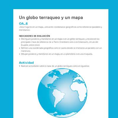 Ejemplo Evaluación Programas - OA06 - Un globo terraqueo y un mapa