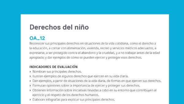 Ejemplo Evaluación Programas - OA12 - Derechos del niño