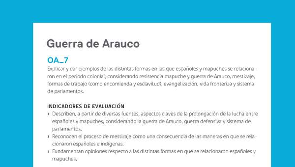 Ejemplo Evaluación Programas - OA07 - Guerra de Arauco