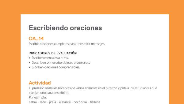 Ejemplo Evaluación Programas - OA14 - Escribiendo oraciones 2