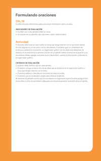 Ejemplo Evaluación Programas - OA14 - Formulando oraciones