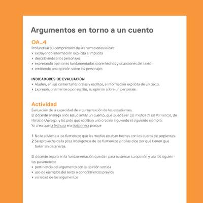 Ejemplo Evaluación Programas - OA04 - Argumentos en torno a un cuento