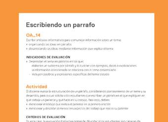 Ejemplo Evaluación Programas - OA14 - Escribiendo un parrafo