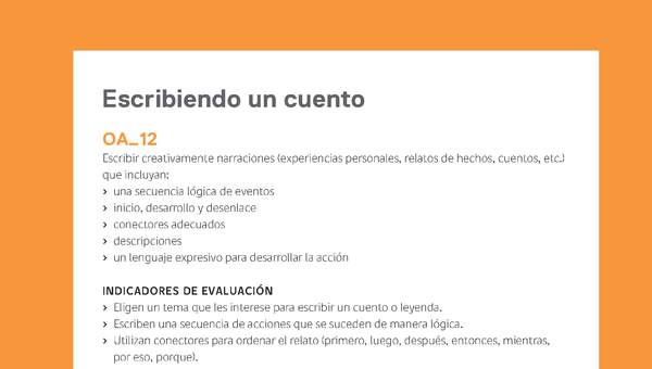 Ejemplo Evaluación Programas - OA12 - Escribiendo un cuento