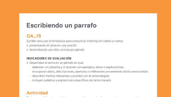 Ejemplo Evaluación Programas - OA15 - Escribiendo un parrafo