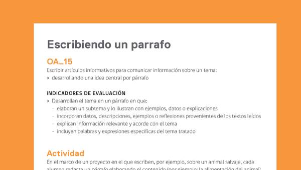 Ejemplo Evaluación Programas - OA15 - Escribiendo un parrafo