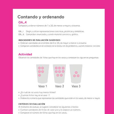 Ejemplo Evaluación Programas - OA04 - Contando y ordenando