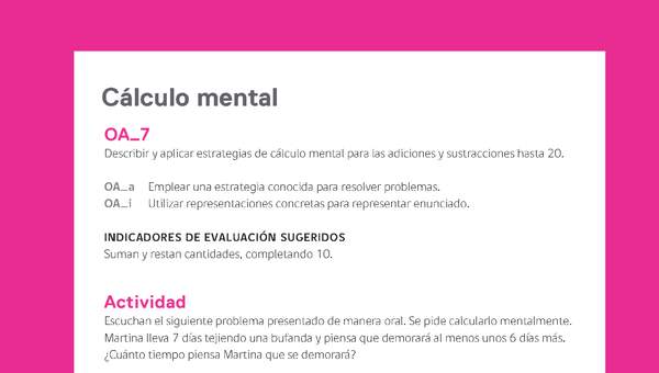 Ejemplo Evaluación Programas - OA07 - Cálculo mental