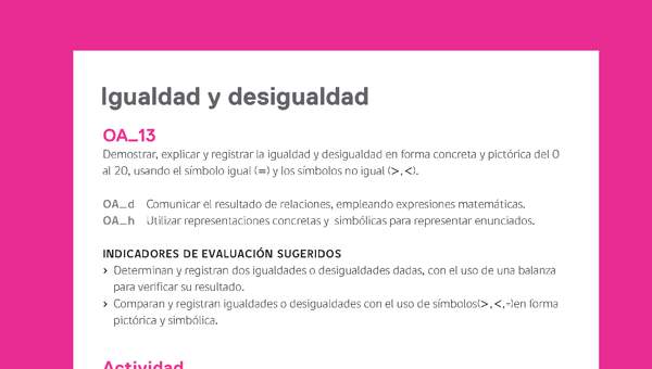 Ejemplo Evaluación Programas - OA13 - Igualdad y desigualdad