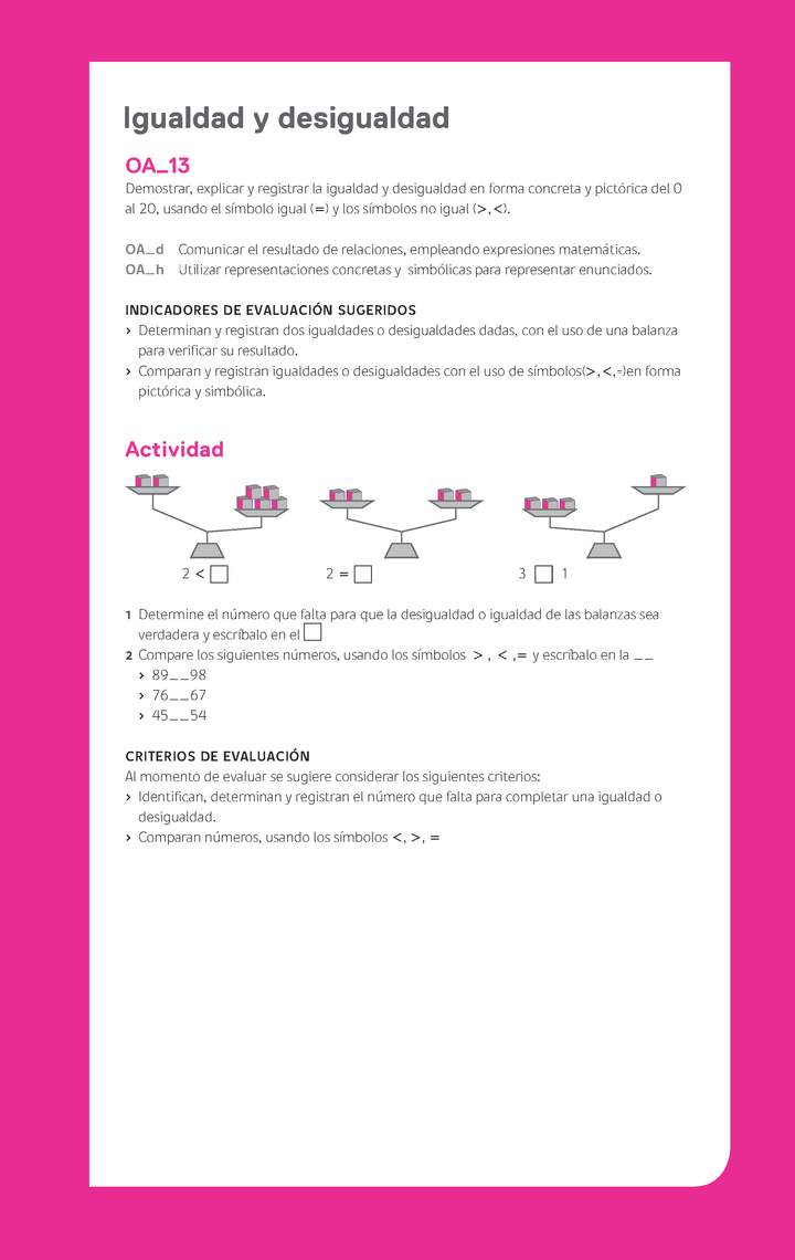 Ejemplo Evaluación Programas - OA13 - Igualdad y desigualdad