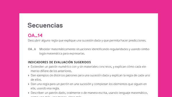 Evaluación Programas - MA05 OA14 - U1 - Secuencias