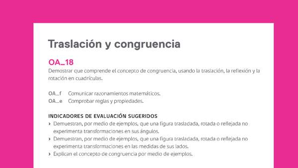 Evaluación Programas - MA05 OA18 - U2 - Traslación y congruencia