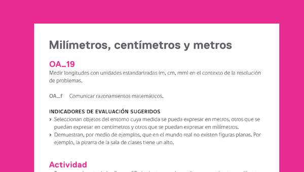 Evaluación Programas - MA05 OA19 - U2 - Milímetros, centímetros y metros