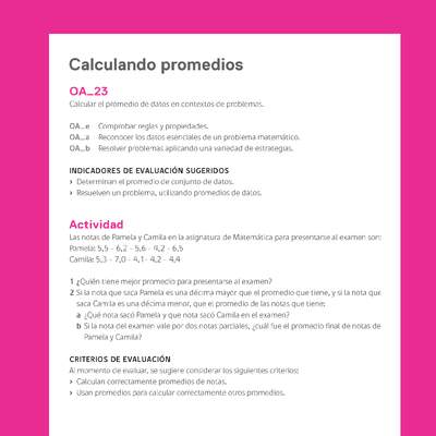 Evaluación Programas - MA05 OA23 - U4 - Calculando promedios