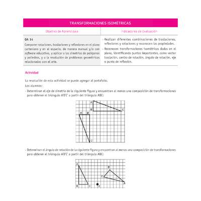 Evaluación Programas - MA08 OA14 - U3 - TRANSFORMACIONES ISOMÉTRICAS