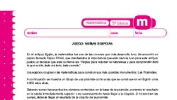 Juego: sumas egipcias