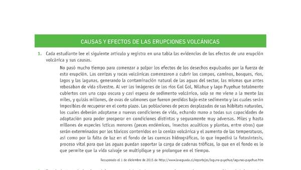 Evaluación Programas - CN1M - OA08 - U4 - CAUSAS Y EFECTOS DE LAS ERUPCIONES VOLCÁNICAS