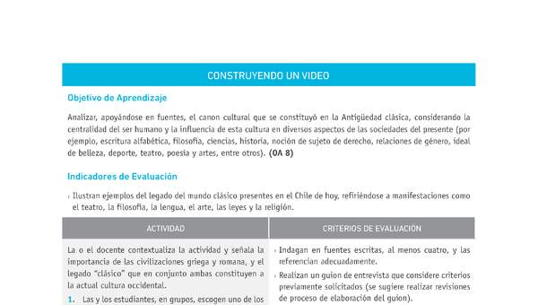 Evaluación Programas - HI07 - OA08 - U2 - CONSTRUYENDO UN VIDEO