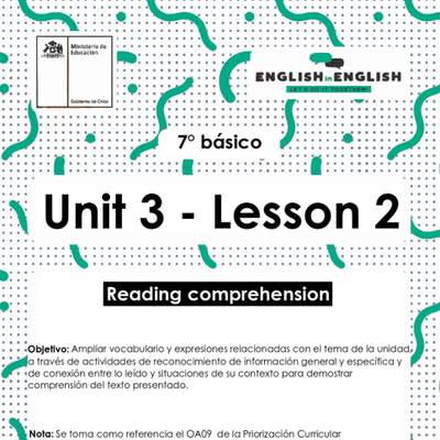 Actividades: 7° Básico Unidad 3 - Lesson 2