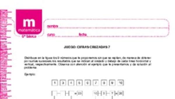 Juego: cifras cruzadas 7