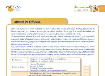 Cadena de favores: Orientación 5º básico a 4º medio