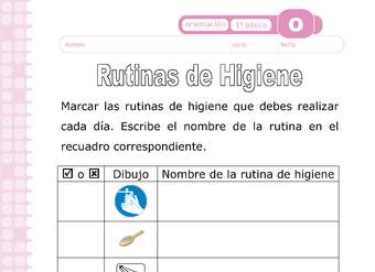 Actividad: Rutinas de higiene Orientación 1º y 2º básico OA4