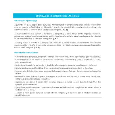 Evaluación Programas - HI08 - OA05 - OA06 - OA07 - U1 - CRÓNICAS DE MI CONQUISTA DE LAS INDIAS
