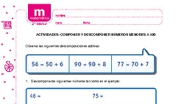 Componer y descomponer números menores a 100