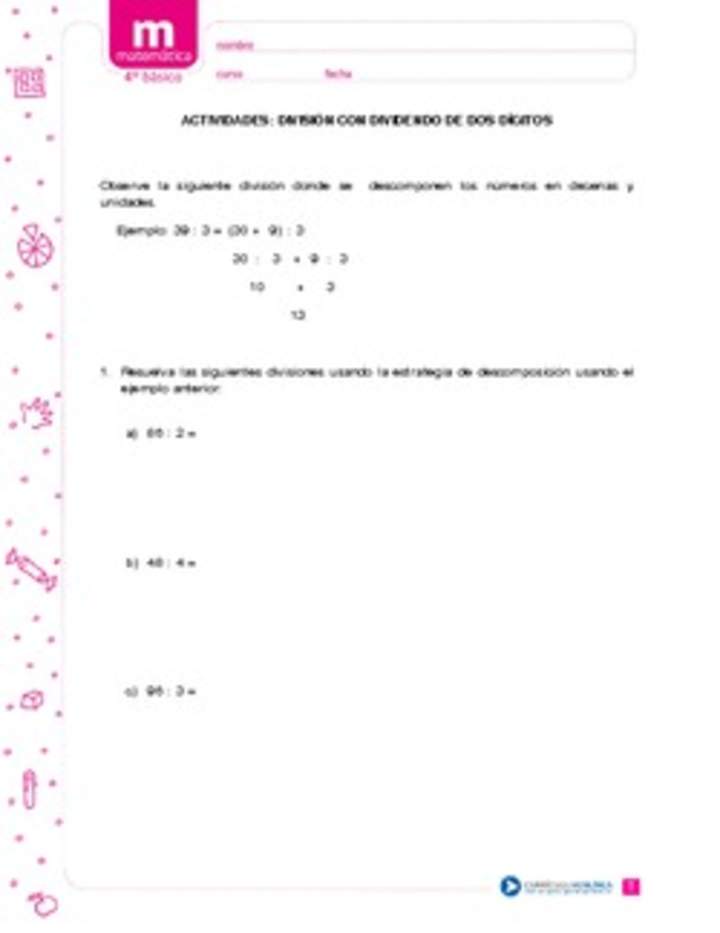 División con dividendo de dos dígitos