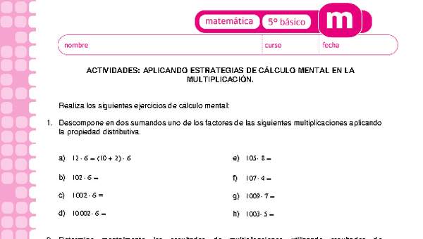 Aplicando estrategias de cálculo mental en la multiplicación