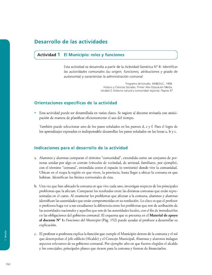 Actividad de Educación Ciudadana: Historia y Ciencias Sociales-El Municipio roles y funciones