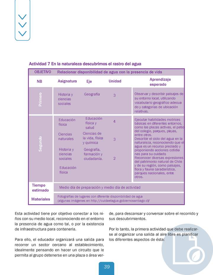 Actividad 7 guía educativa agua 1° y 2° Básico