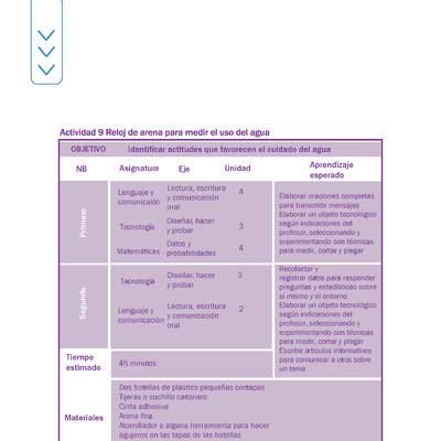 Actividad 9 guía educativa agua 1° y 2° Básico