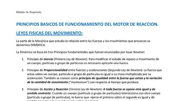 Modulo 14. Principios básicos de motor de reacción