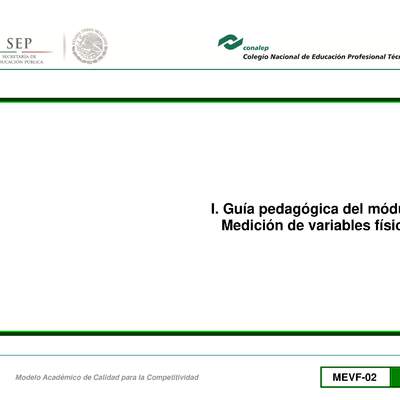 Guía pedagógica del módulo. Medición de variables físicas.