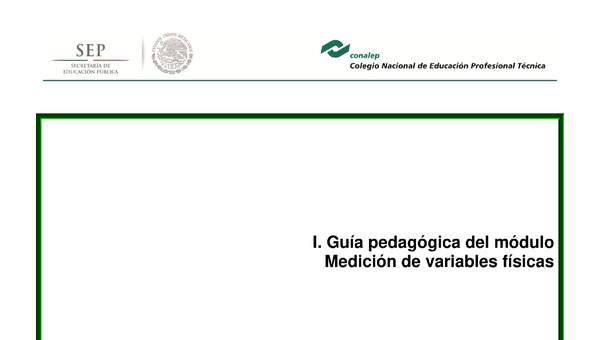 Guía pedagógica del módulo. Medición de variables físicas.