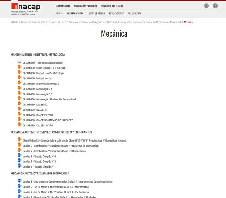 Recursos de apoyo a EMTP en Mecánica