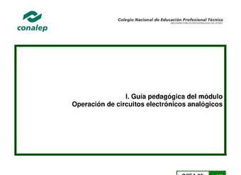 CONALEP (2015). Guía del módulo Operación de circuitos electrónicos analógicos