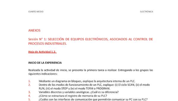 CEDEM, INACAP. (2017). Anexos. Automatización Industrial. Programa de Apoyo a la implementación curricular. 4° medio. Electrónica.